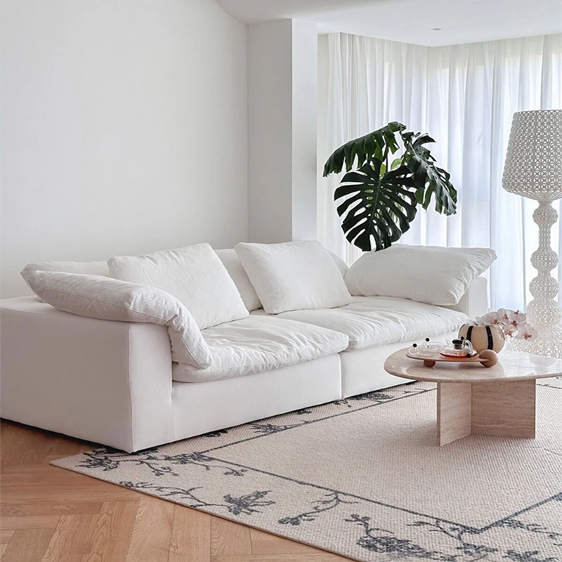 

Nordic White Modern Sofas Soft Cheap Sleeping Luxury Living Room Sofas Puffs Loveseat Designer Divano Soggiorno Home Furniture