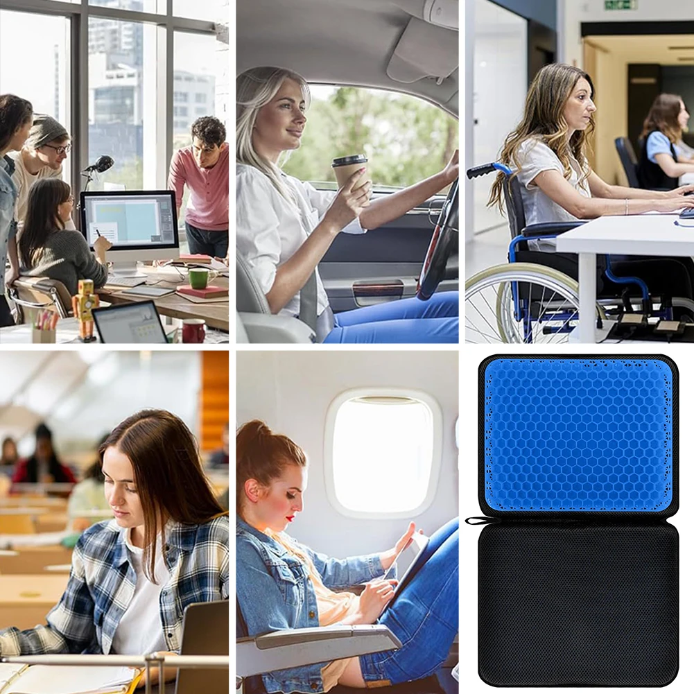 

Foldable Seat Cushion Breathable Pressure Relief Seat Cushion for Airplane Seats Bleachers Flights Car/Office