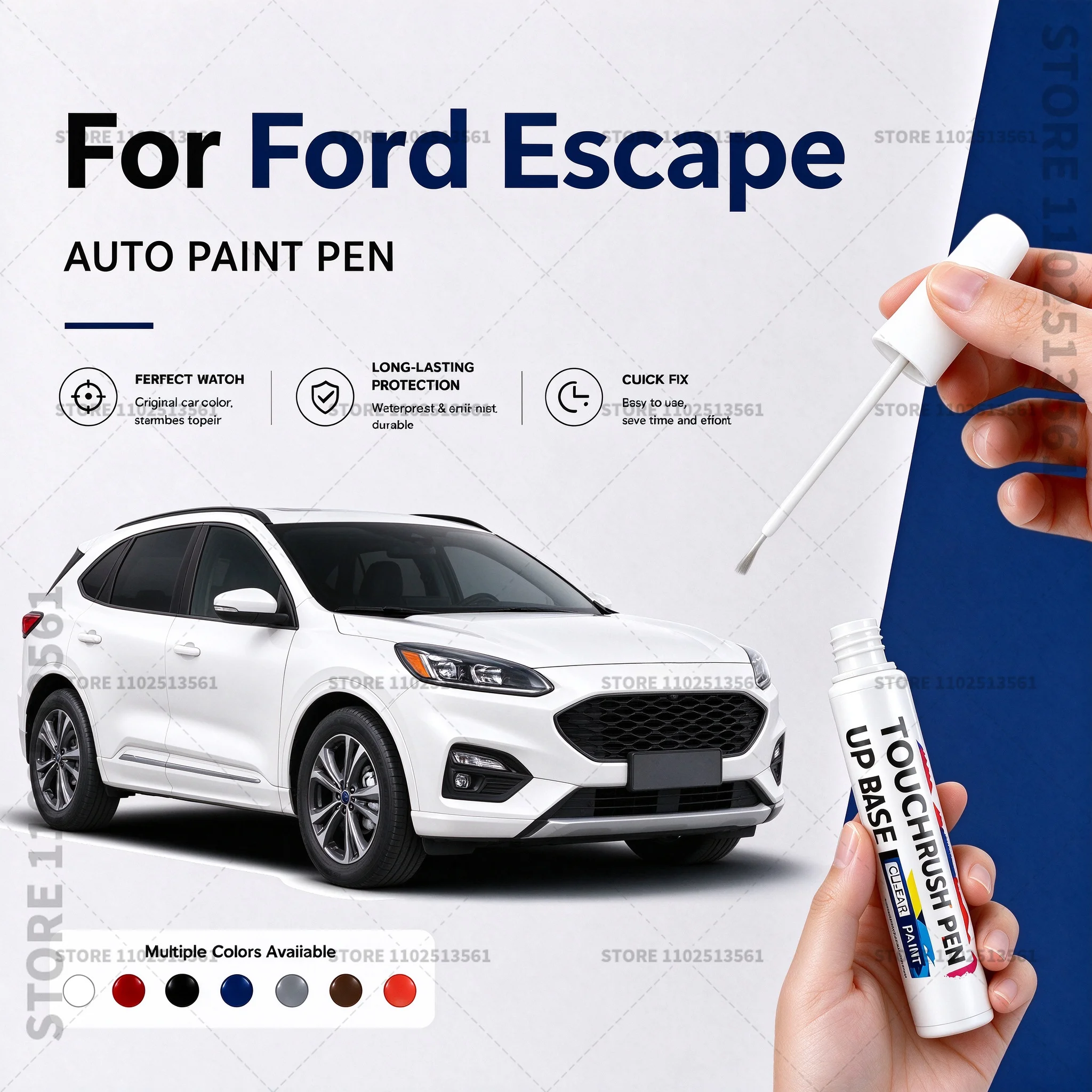 Car Scratch Remover Paint Pen Touch Up Marker for Auto Body Repair Door Bumper Fender Accessories For Ford Escape Black White