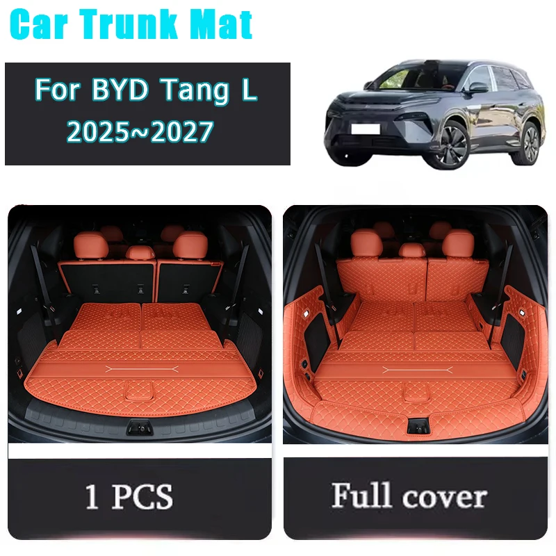 

Leather Car Rear Trunk Mats For BYD Tang L Sealion 8 2025 2026 2027 7-seat Anti-dusty Storage Back Cargo Covers Auto Accessories