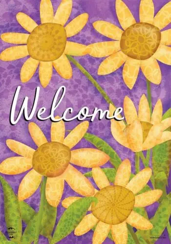 Briarwood Lane Premium Decorative House Flag - Welcome with Daisys  28