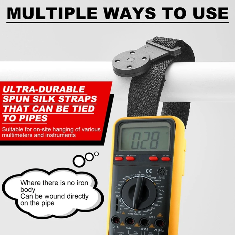 2 Stück Magnet Kleiderbügel Kit Magnet und Kleiderbügel für Multimeter Meter Hänge set starkes Multimeter Riemen Anhänger langlebig