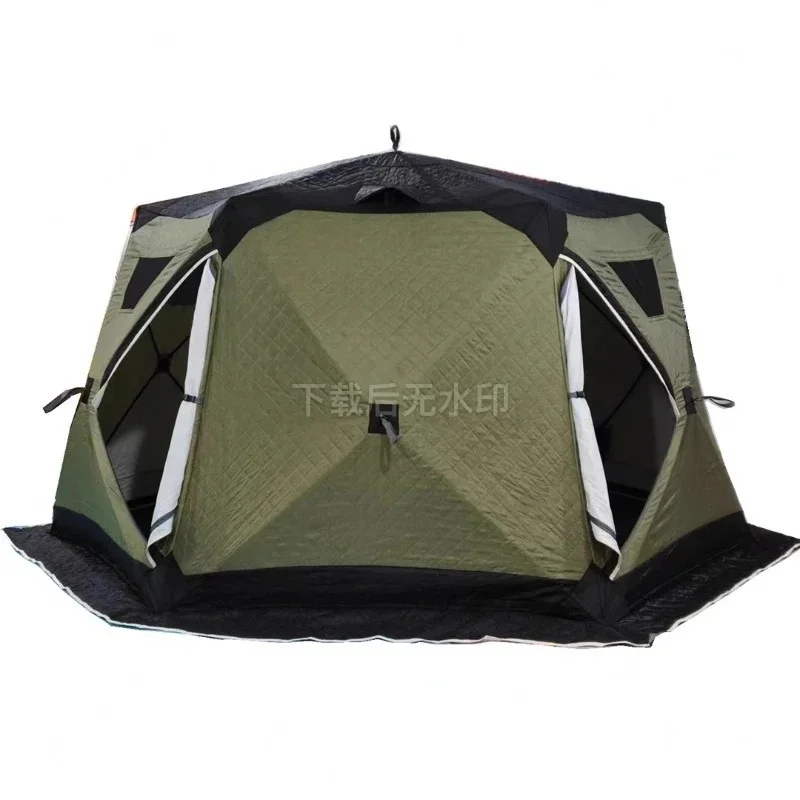 

Heavy Duty Large Hexagonal 3.3m Insulated Spherical Tent with Chimney Opening for Camping Ice Fishing Outdoor Warm Using