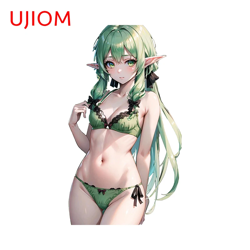 UJIOM 13cm X 7.4cm NSFW Chibi High Elf Archer Wall Stickers Seductive Furniture Chambre Decal Funny Room Decoration Accessories