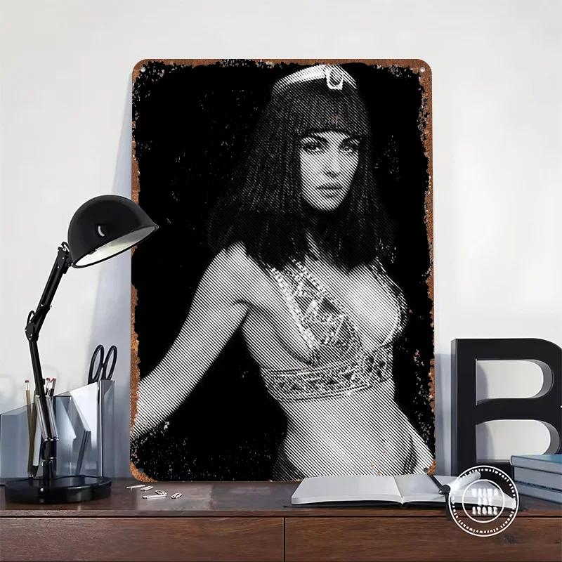 Cleopatra Metal Poster Custom Wall Art Retro Vintage Tinplate Signs for Man Cave Bedroom Decorations Home Decor Living Room Sign