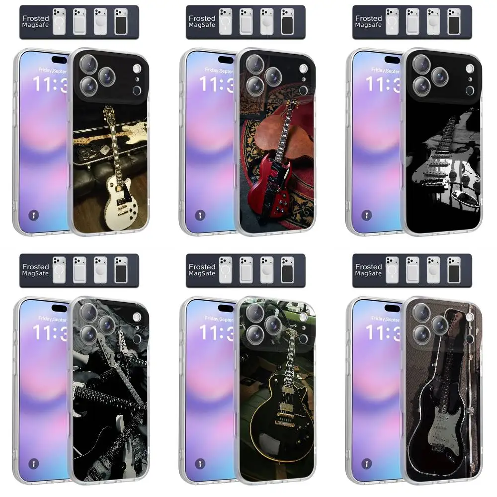 

Musical Instrument Guitar Phone Case For iPhone 17,16,15,14,13,12,11,Pro,Max,Plus,E,Air,Mini Magnetic Magsafe Frosted Clear