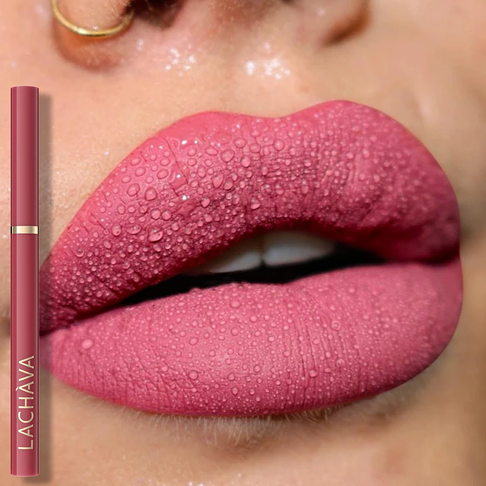 Matita per labbra nude opaca impermeabile a lunga durata: alta pigmentazione, retrattile, applicazione liscia, aspetto naturale