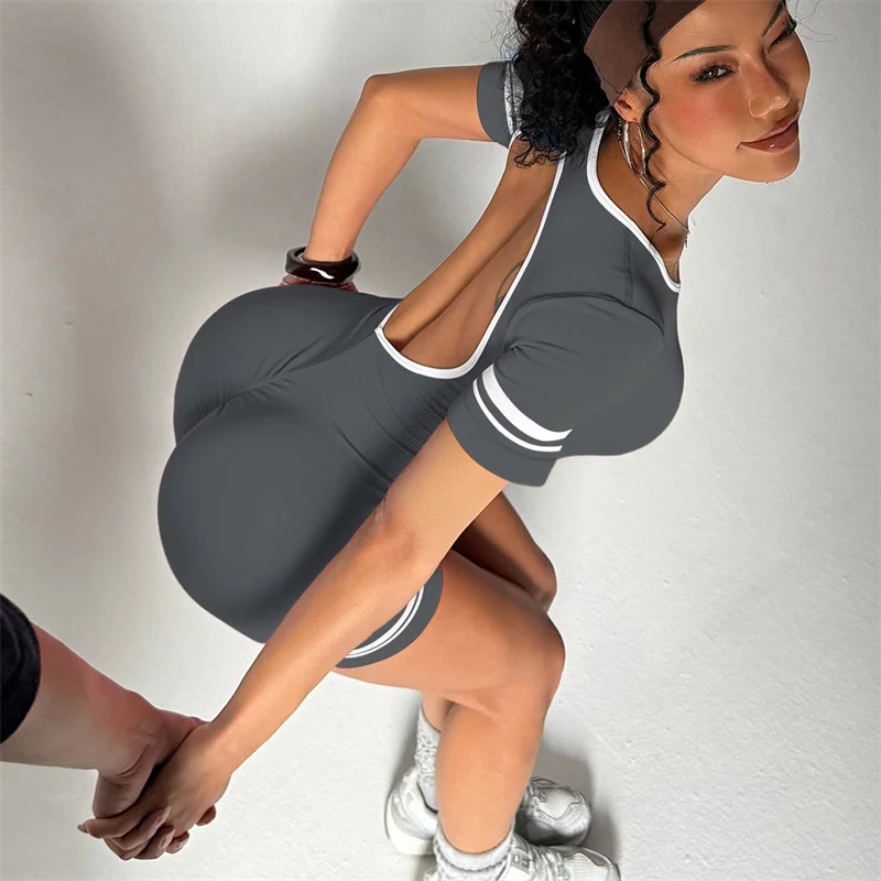 TRY TO BN بذلة يوغا قصيرة الظهر مجوفة رياضية ارتداءها اللياقة البدنية تجريب ملابس رياضية قطعة واحدة الدعاوى الصالة الرياضية امرأة الملابس