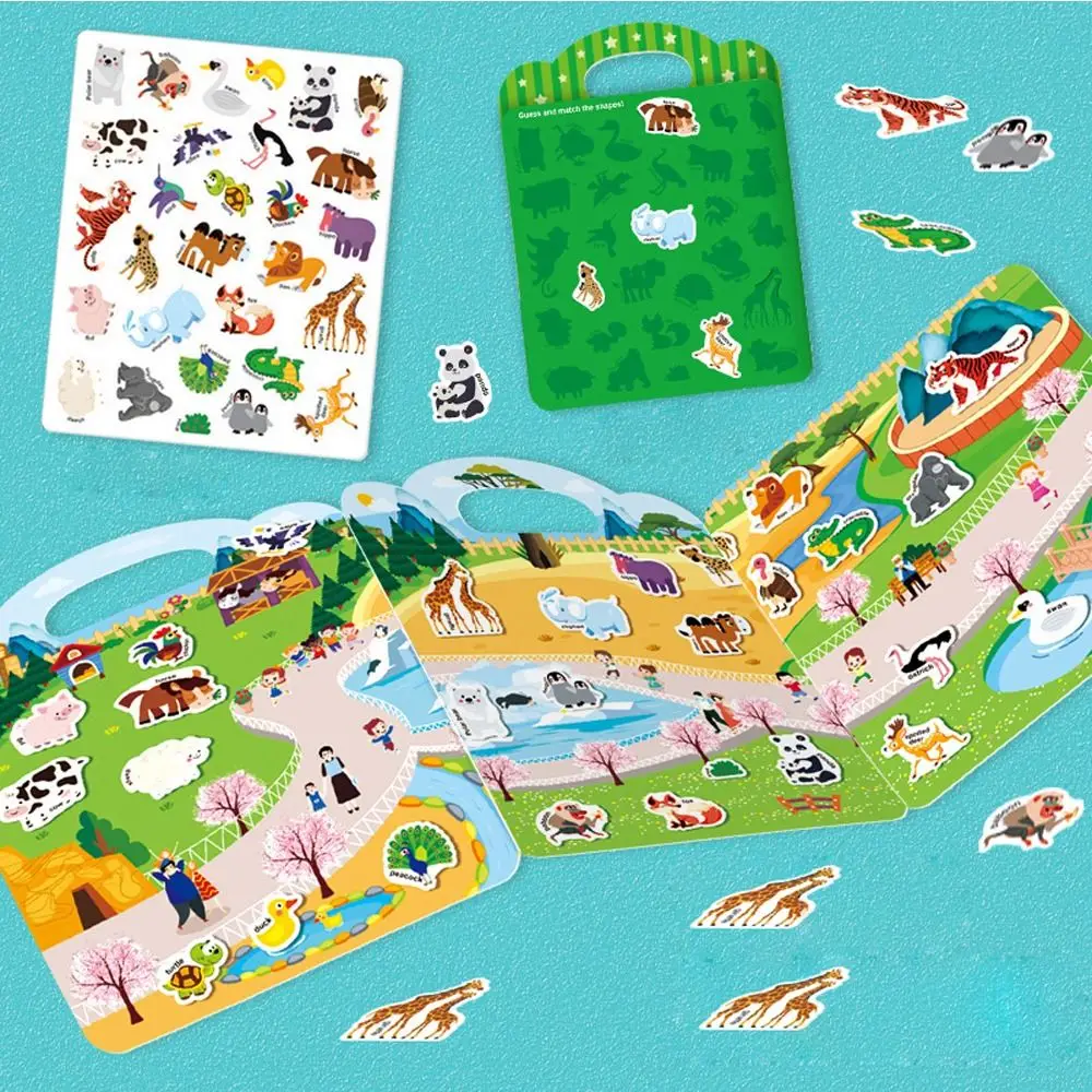 Regalo per bambini Sea World Animal Learning Cognition Toy Puzzle fai da te Sticker Book Early Education Toy Children Scene Sticker Book