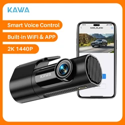 KAWA Car DVR D6 Dash Camera for Car 1440P Video Recorder EN RU FR JP Voice Control 24H Parking Mode App Control Night Vision