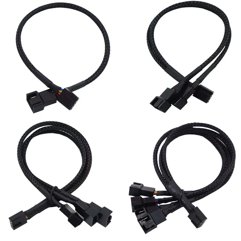 4Pin CPU Fan Splitter Cable 1 To 2/3/4 Way PC Fan Extension Power Adapter Wire Computer Cooling Fan Splitter Cable Accessories