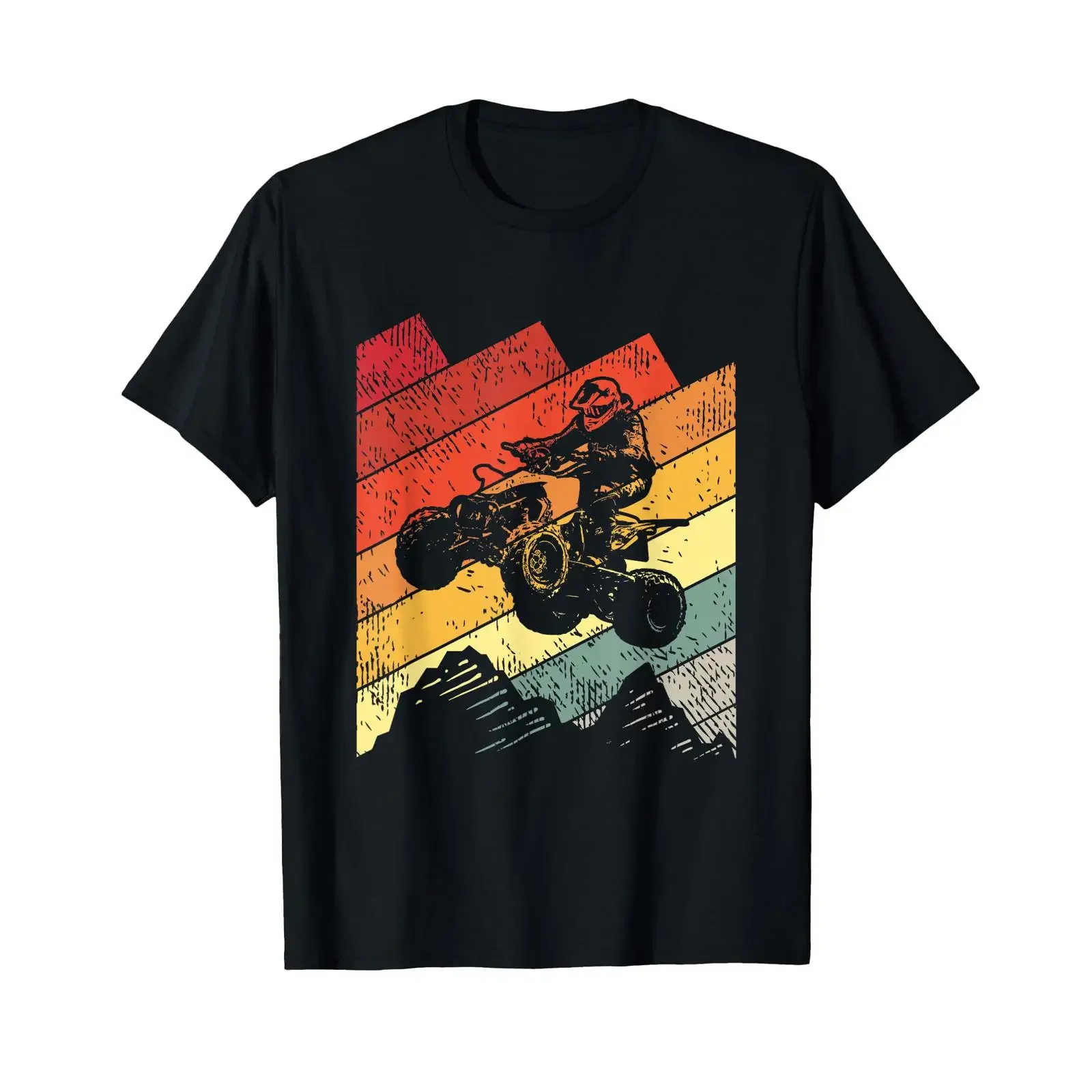 ATV Biker Vintage Racing Four Wheeler Quad Bike T Shirt vintage Washed Slightly Breathable streetwear Casual Comfortable