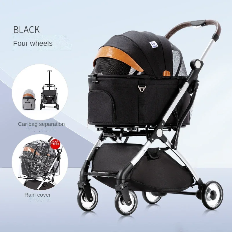 

Luxury Pet Stroller Transportation For Dogs Cats Animals Detachable Folding Pet Cart Bag Trolley Carrier Tube Cage Travel Walkin