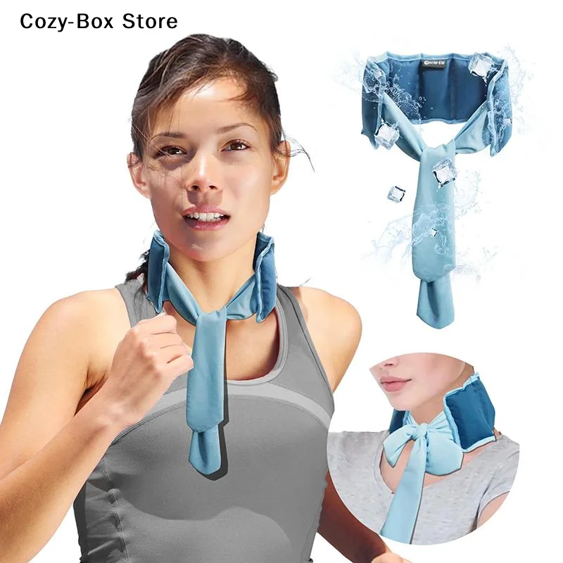 [ZY]35*9cm Summer Neck Cooling Cold Sensation Ice Scarf Ice Pack Sports Headscarf Pet Ice Scarf New Reusable[ZY]