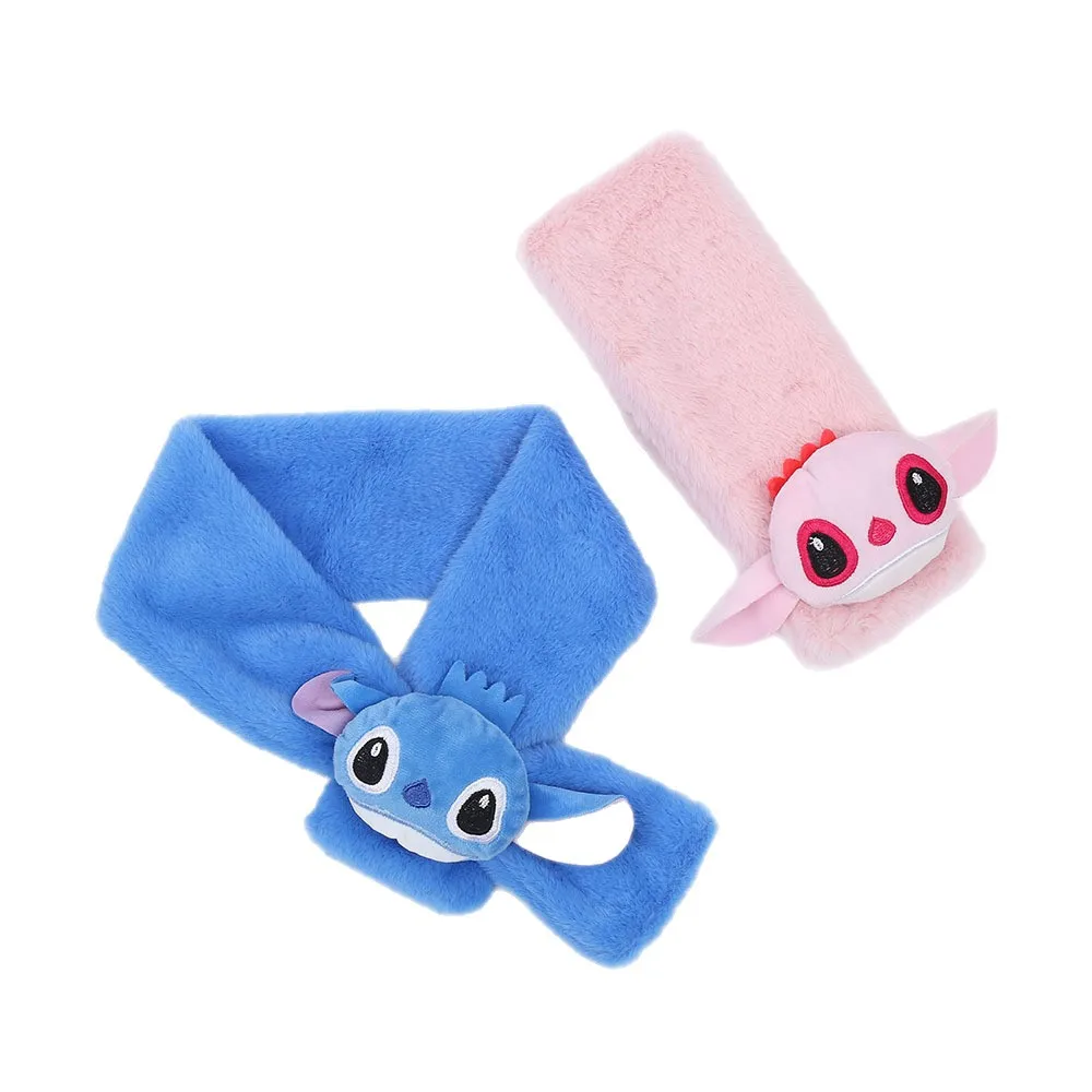 Miniso Disney Stitch's new versatile scarf with warm ears cute and soft glutinous girl plus velvet thickened cartoon earmuffs