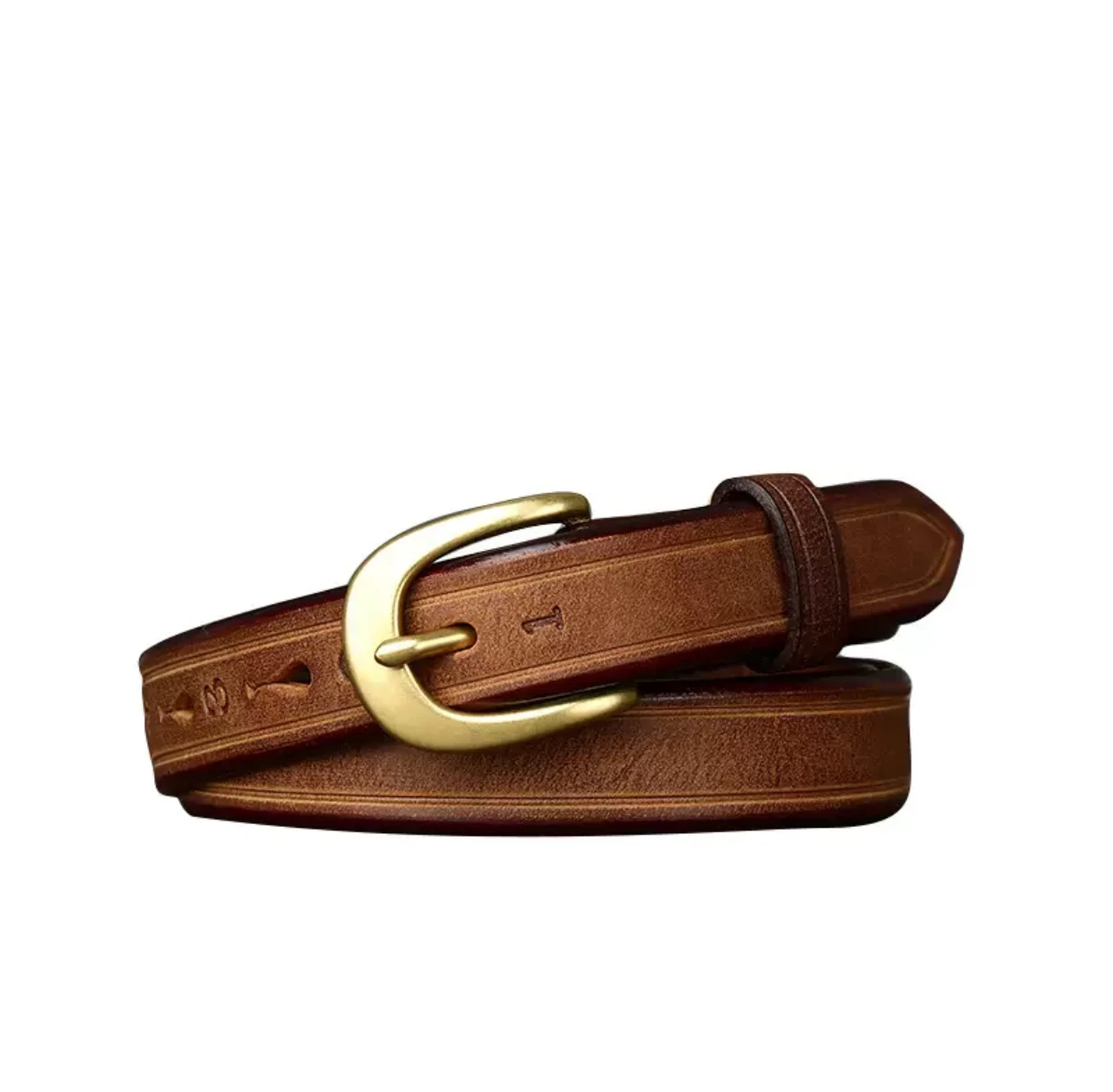 

Luxury leather belt 2.4 cm Korean fashion trend decorative belt for women high-end genuine leather versatile belt