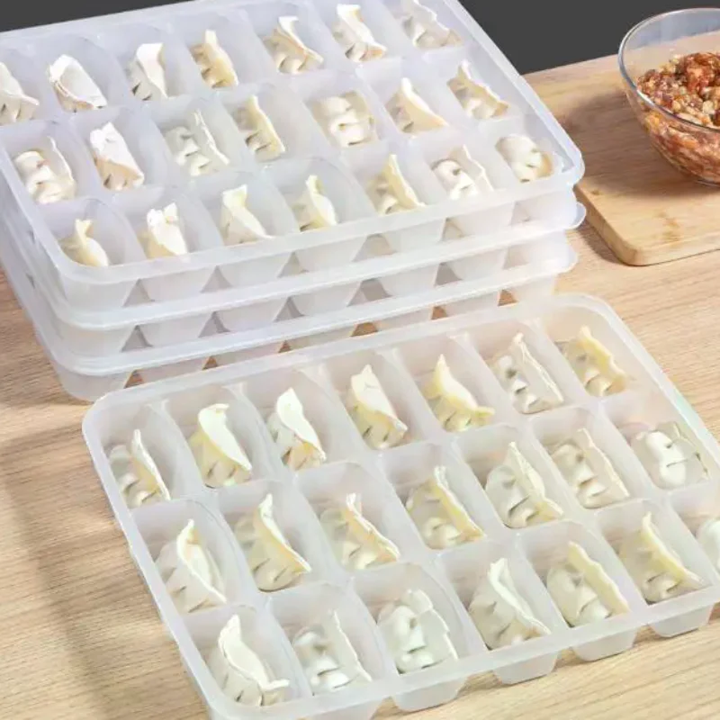 Food Storage Hot Box - กล่องเก็บของในครัวแบบมีช่อง 15/21 ช่อง สำหรับจัดระเบียบตู้เย็น กล่องใส่อาหารแบบใส ใช้ซ้ำได้