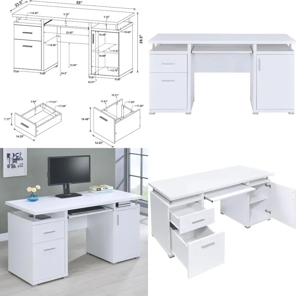 

"Современный современный стол для домашнего офиса с 2 ящиками 55 дюймов и картофелем"