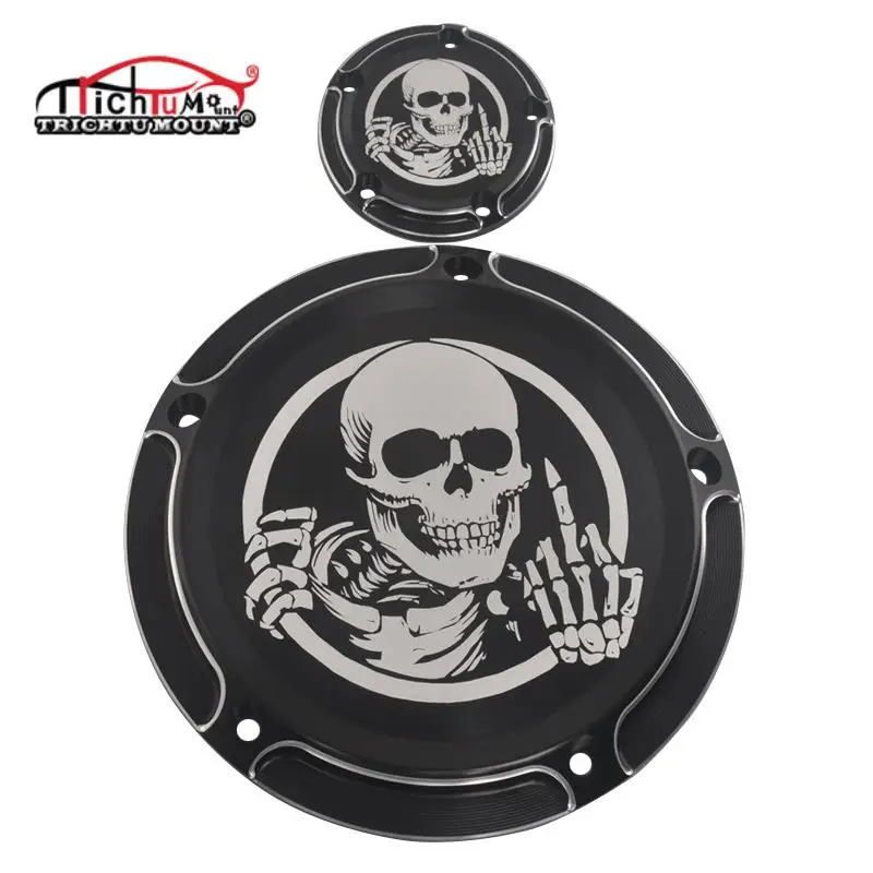 CNC Aluminum Motorcycle 5 Holes Derby Timer Clutch Timing Covers Inspection Cover Cap For Harley Davidson Touring Fat Boy Dyna