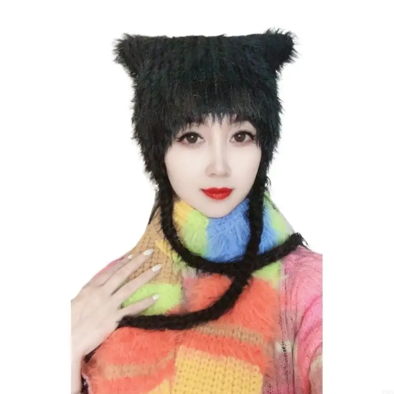 P88A قبعة الأذن القطيفة الشتوية للمراهقين تحافظ على الدفء وتحمي قبعة الأذن مقاومة للرياح #5