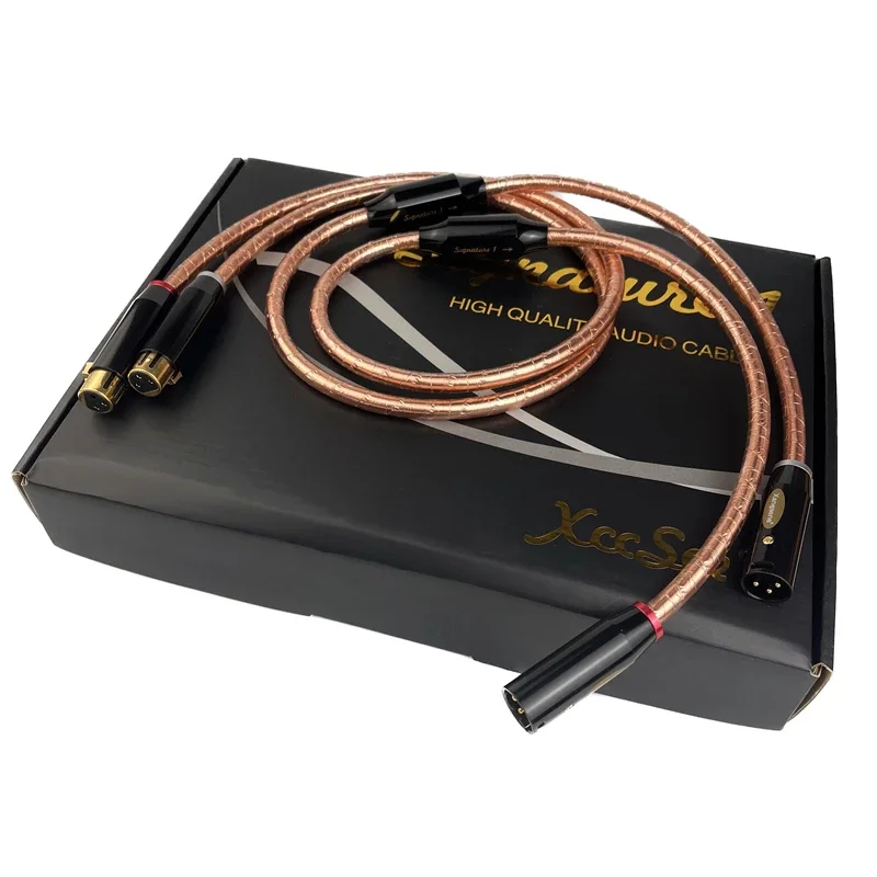 

Pair Signature1 XLR Balanced Cable OCC Square Core Copper HiFi Audio Interconnect Line with Box