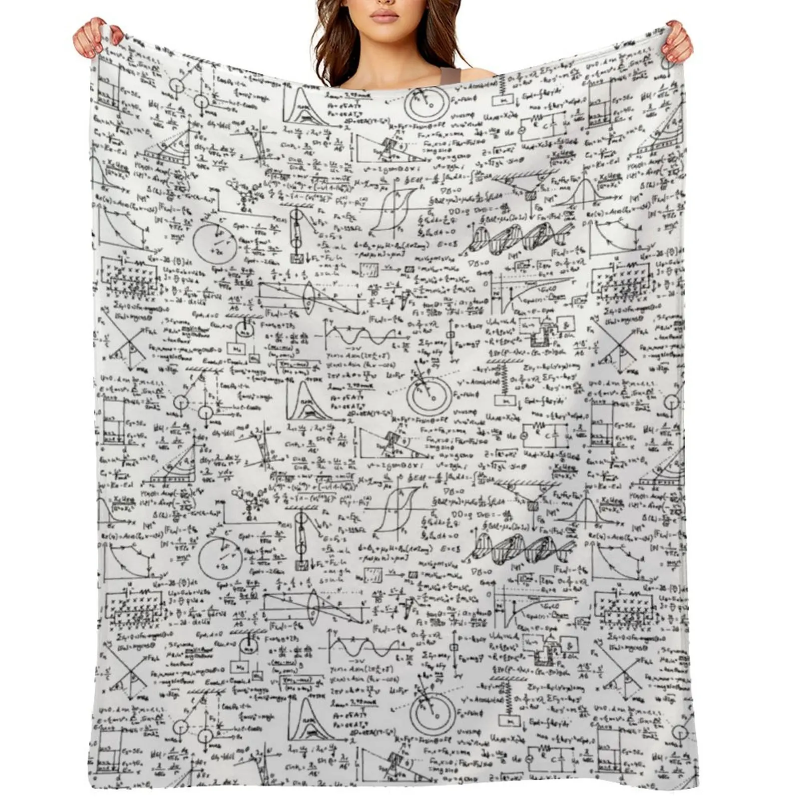 

Physics Equations Throw Blanket Personalized Gift Soft Big heavy to sleep Picnic Blankets