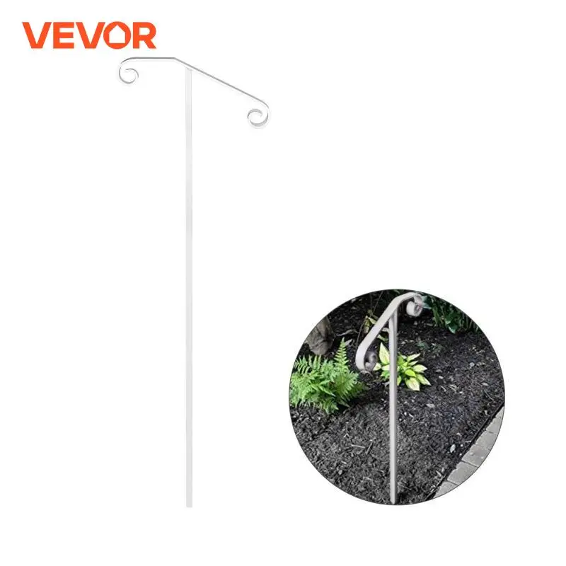 VEVOR Single Post Handrail Wrought Iron Post Mount Step Grab Supports In Ground Fits 1 Or 2 Steps Grab Rail Single Post Railing