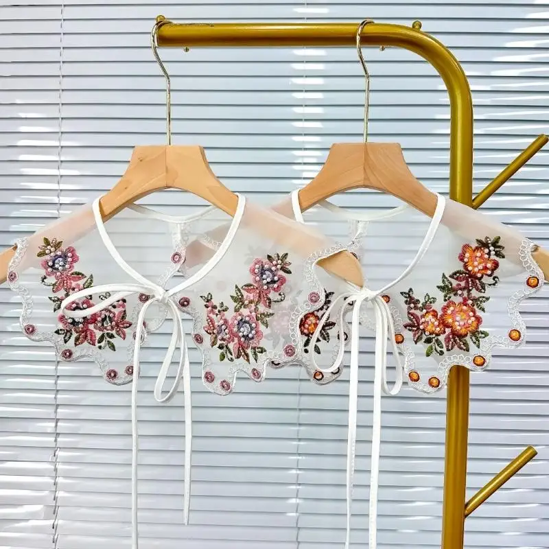 

Y3NE Yunjian Embroidered Half Shirt Collar Floral Chinese Aesthetics Flower Collar