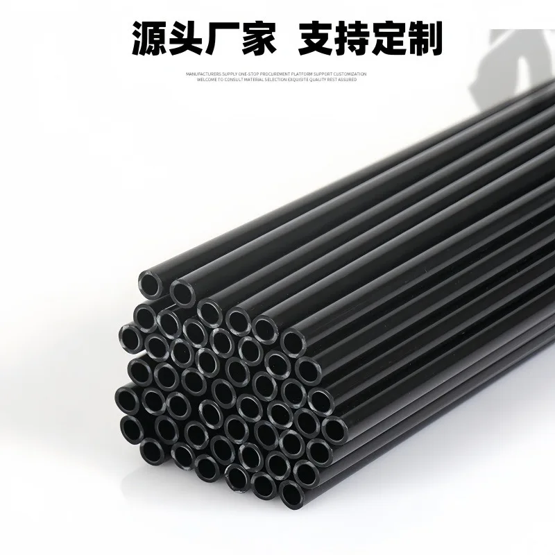 10pcs PP Rigid Tube Round Pipe Hardware Tubing-8mm ID,10mm OD-Multiple Sizes-Black High Impact for Crafts Cable Sleeve