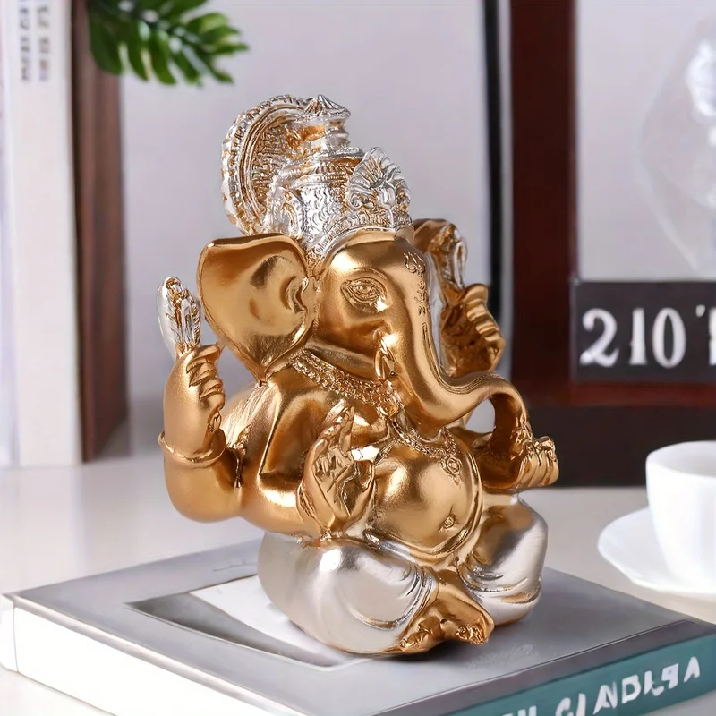 1PC Light Luxury Southeast Asian God of Wealth Resin Statue Religious Figurine Home Feng Shui Ornament