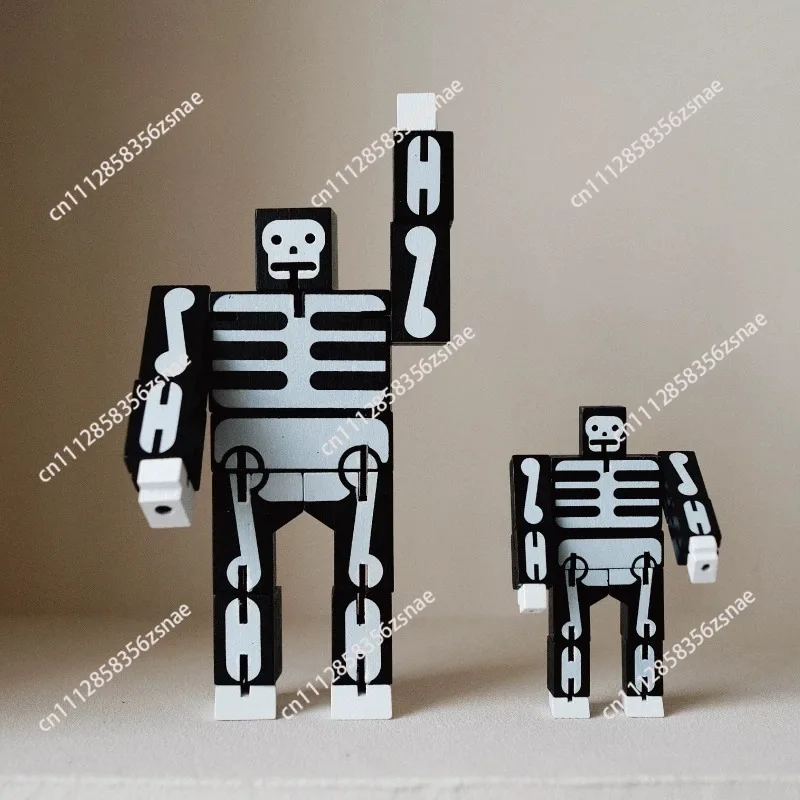 Imported beech material building block skeleton limited edition deformation robot ornament educational toy