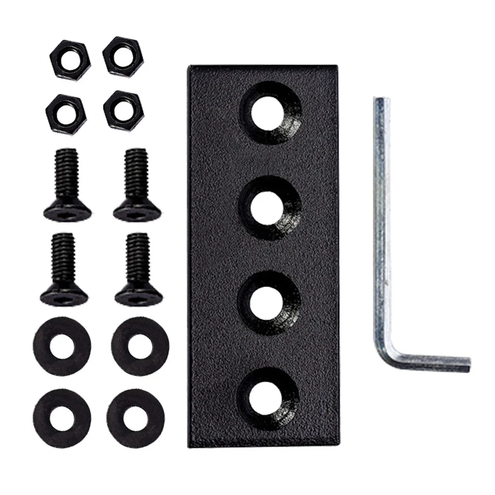 

1Set Black Metal Track Connecting Plate Rail Flat Straight Brace Bracket Track Fixing Connector Heavy Duty Replacement