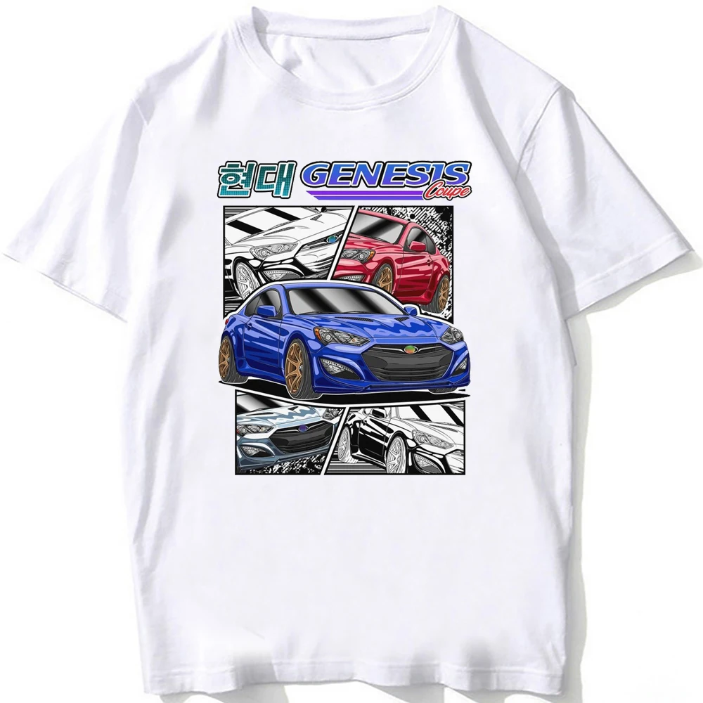 Unisex Men Short Sleeve Korea KDM Stance Genesis Coupe Legend T-Shirt Hip Hop Boy Casual White Tees Harajuku Car Design Tops