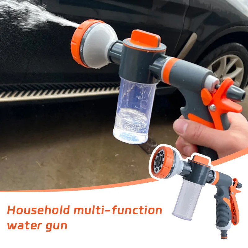 

Car Water Washer High Pressure Hose Foam Sprayer Foam Nozzle Soap Dispenser Garden Watering Tool with 8 Watering Modes for Car
