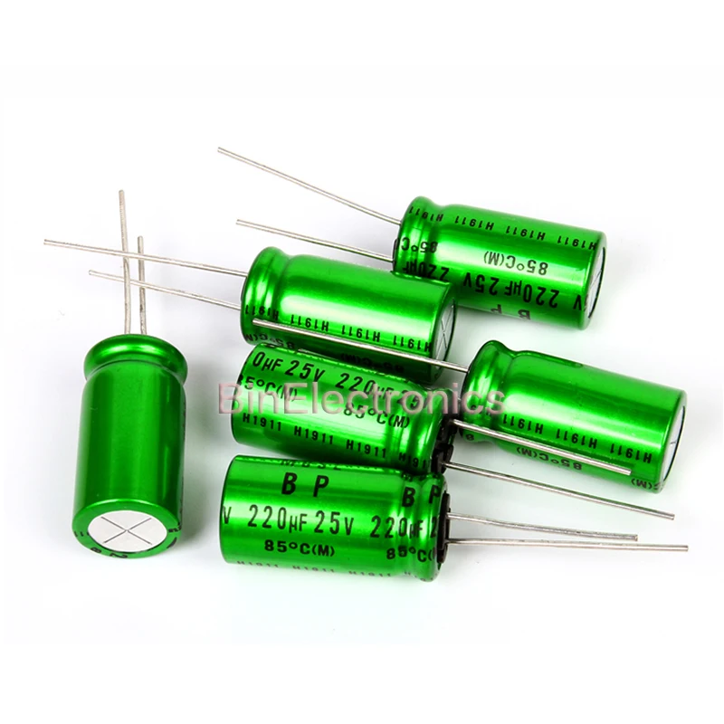 Imagem -06 - Nichicon Muse bp es Alta Fidelidade Capacitor de Áudio 4.7uf 22uf 47uf 100uf 220uf 470uf 1000uf 25v Capacitor Eletrolítico Verde 10 Peças 25v10uf