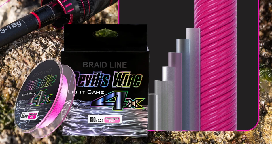 MIFINE Devil's Wire Light Game 4X geflochtene PE-Angelschnur, 150 m, dünn und stark, mehrschichtig beschichtete Angelschnur für Forellen, Barsch – Detail 12