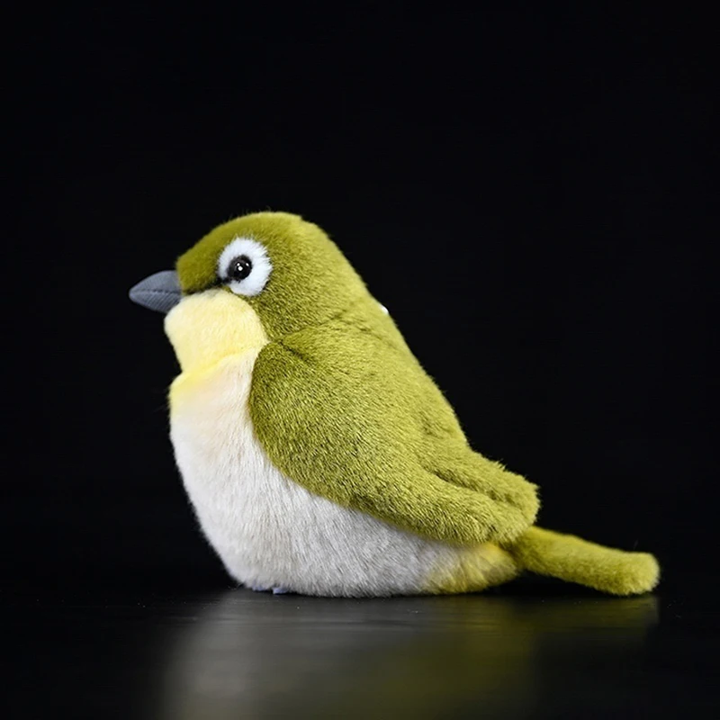 White-eye Birds Plush Toy Cute Sparrow Peluche Plushie Lifelike Stuffed Animals Soft Simulation Kawaii Doll For Kids Gift