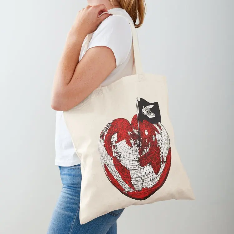 

Anglomania White Heart World Tote Bag shopping cart bags Handbags woman shopping bag custom bags