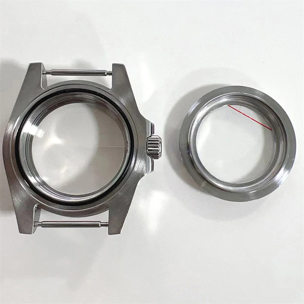 Großhandel 40mm Unidirektionales Uhrengehäuse für NH35 NH36 Uhrwerk Kristall-Lünette Transparente Rückabdeckung Saphirglas-Gehäuse – Detail 6