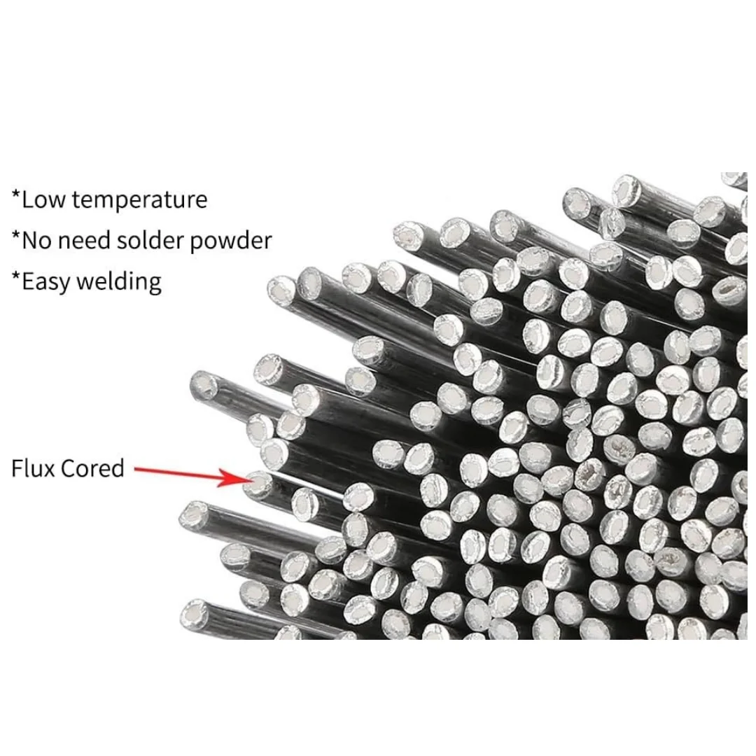 100PCS 33cm Aluminum Welding Rods Low Temp Easy Melt Aluminum Welding Wire Flux Core-Only Wuitable for Welding Aluminium