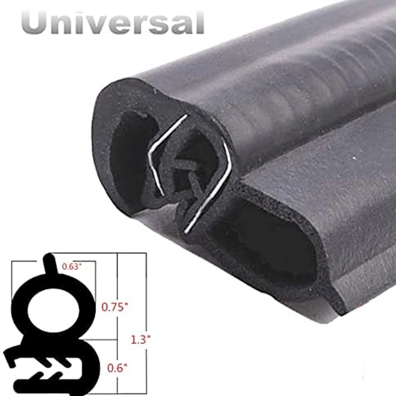 4 Meters Durable Auto Weatherstrip Rubber Seal Strip for Car Door Trunk Hood Engine - Edge Trim Protector