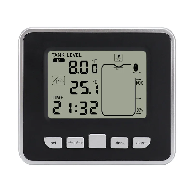 Ultrasonic Water Level Indicator Tank Reservoir Monitor Sensor Gauge Device With Alarm For Household Aquarium Container