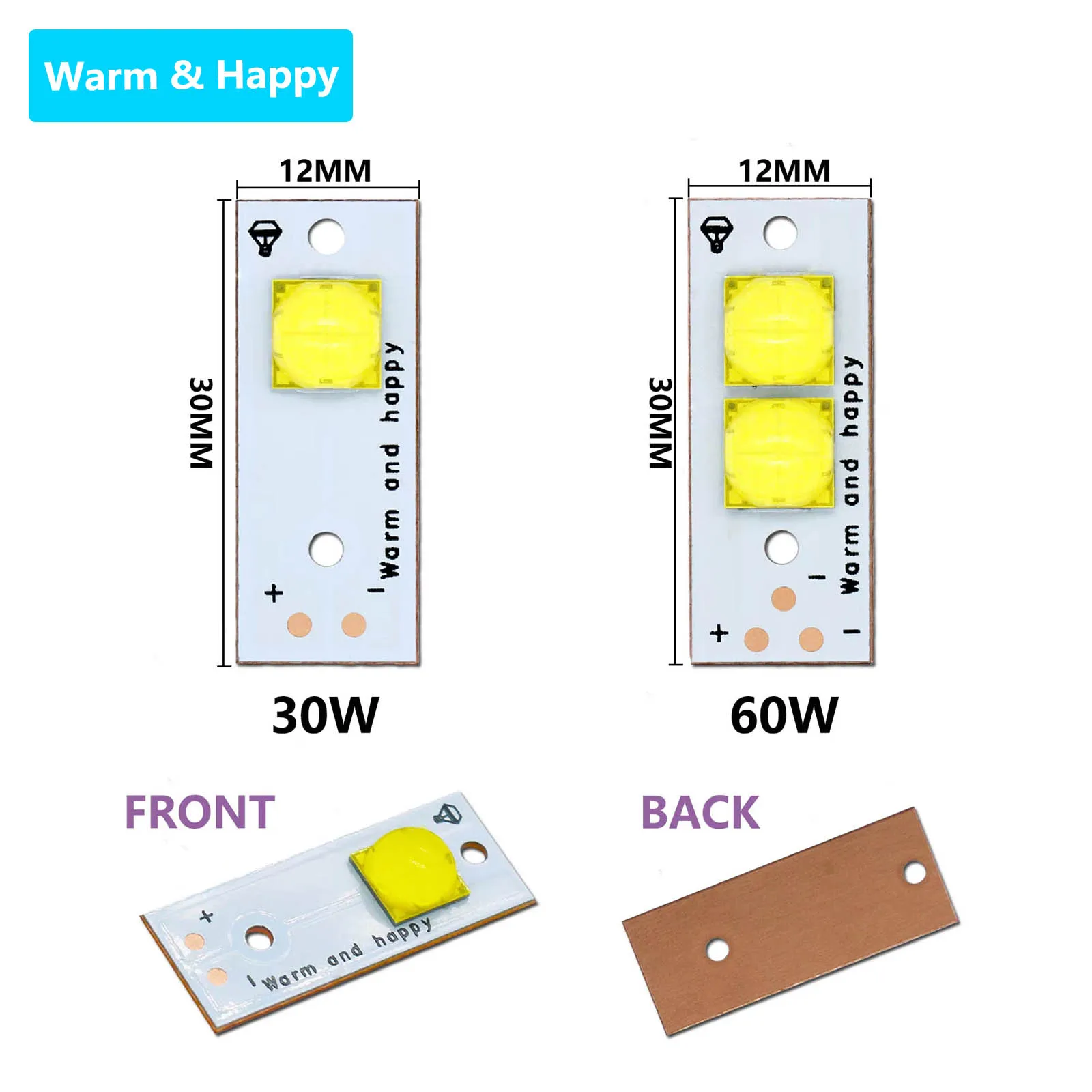 LED COB Light 60W 30W Original XPH70.2 High Power Car Headlight Bead  Repair Parts DIY LED Kit Cold white 6500K