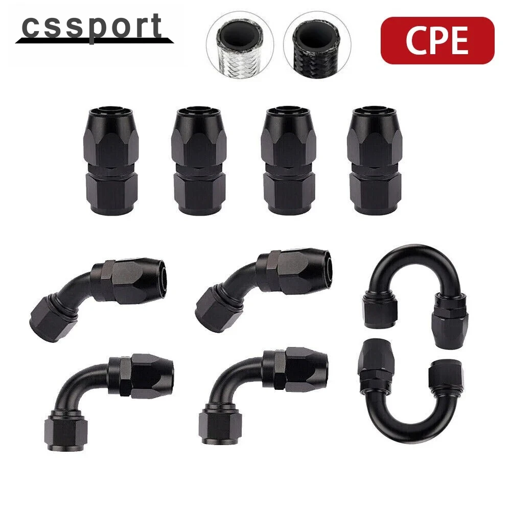 

Комплект фитингов для конца шланга AN12, 10 шт., с прямыми вертлюжками 45, 90, 180 градусов для универсальных жидких линий