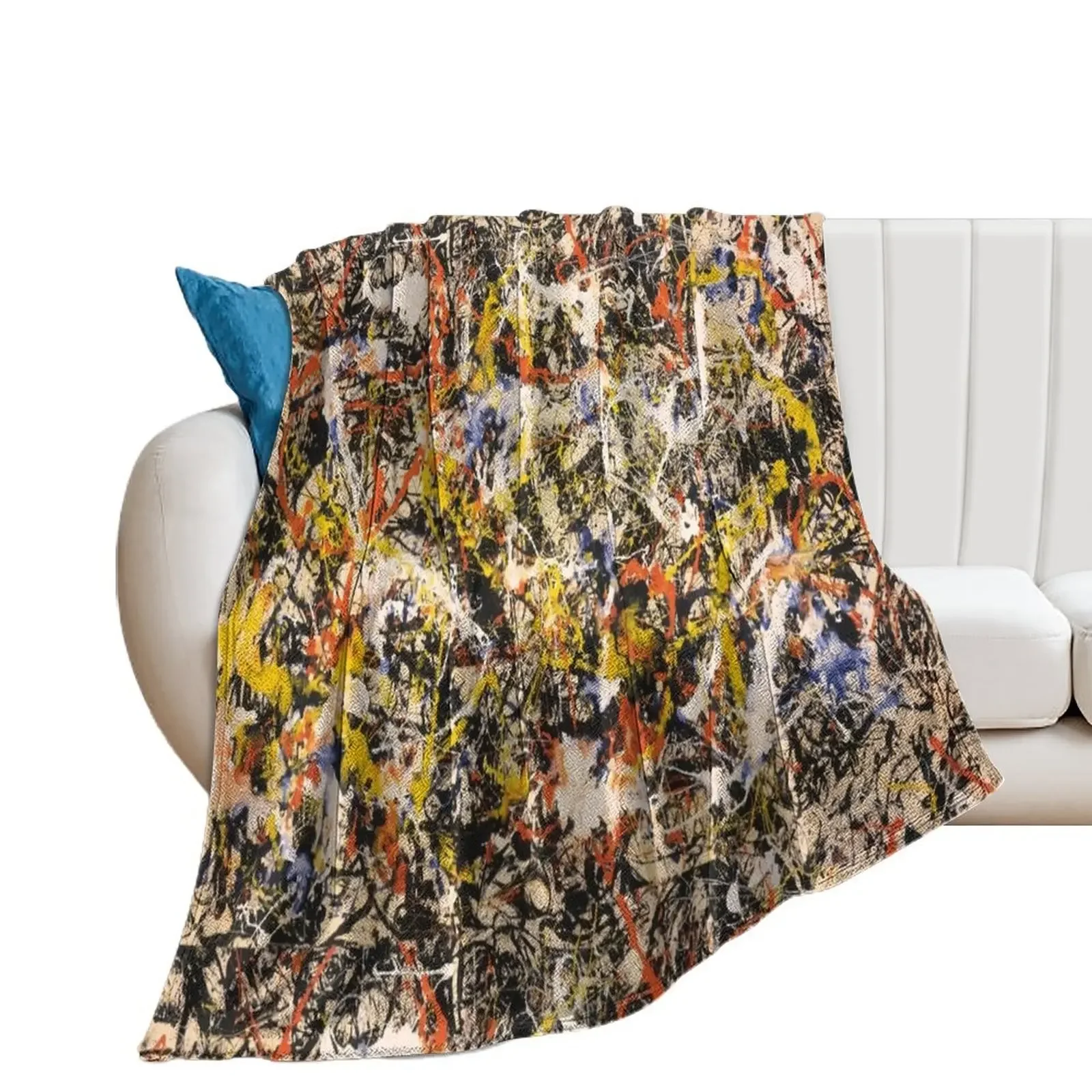 Jackson Pollock--- Convergence Throw Blanket Soft Big Decorative Sofas Blankets