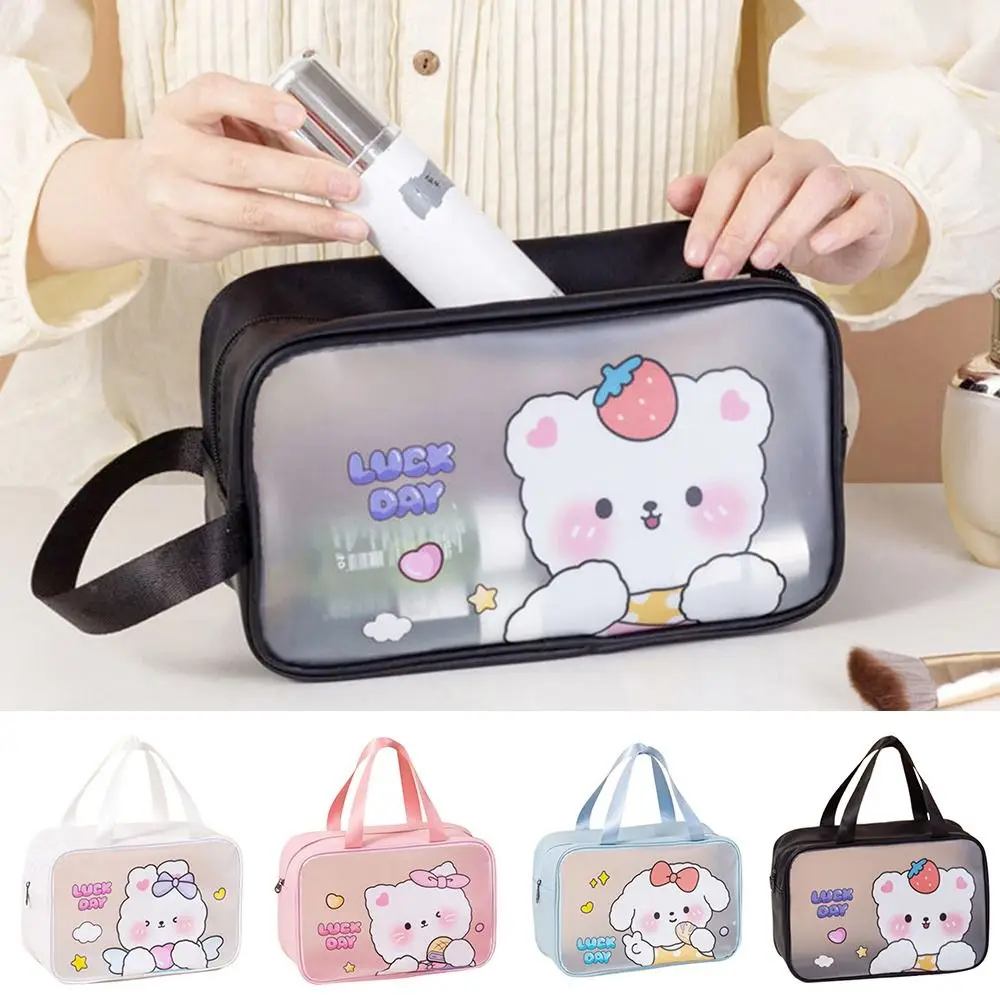 Travel PVC Cartoon Cosmetic Bag Large Capacity Transparent Toiletry Storage Bag Waterproof Swimming Beach Bag Makeup Bag