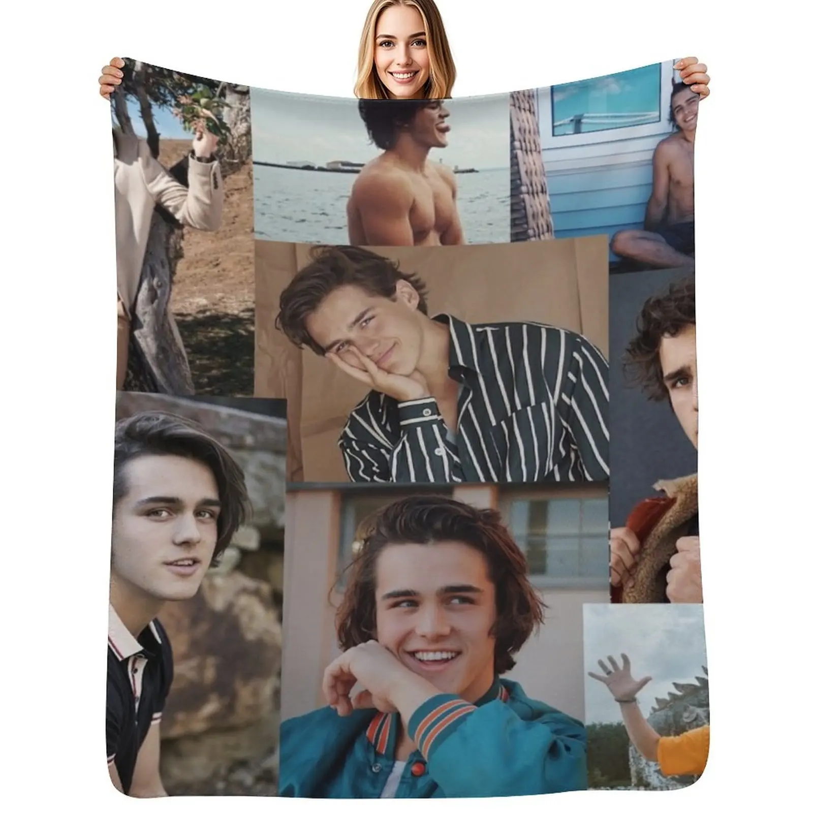 Collage of Charlie Gillespie Throw Blanket Extra Large Throw manga Quilt Travel Furry heavy to sleep Blankets