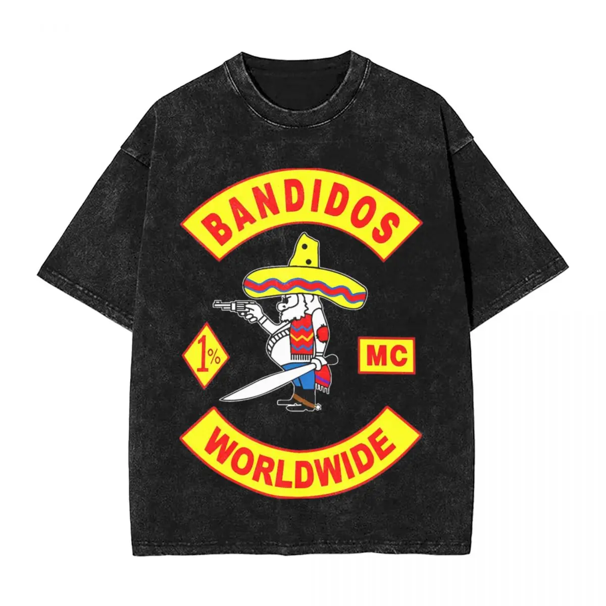 Men B-Bandidoes Worldwide MC Logo T-Shirts Clothes Summer Vintage Short-Sleeve T-Shirt O Neck Trending Casual Tshirt Hot Sale