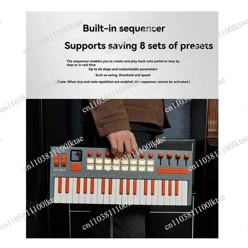 -37 Pro 37-Key MIDI Controller with 16 RGB Pads 8 Knobs Built-in Synthesizer Portable Keyboard Instruments Digital