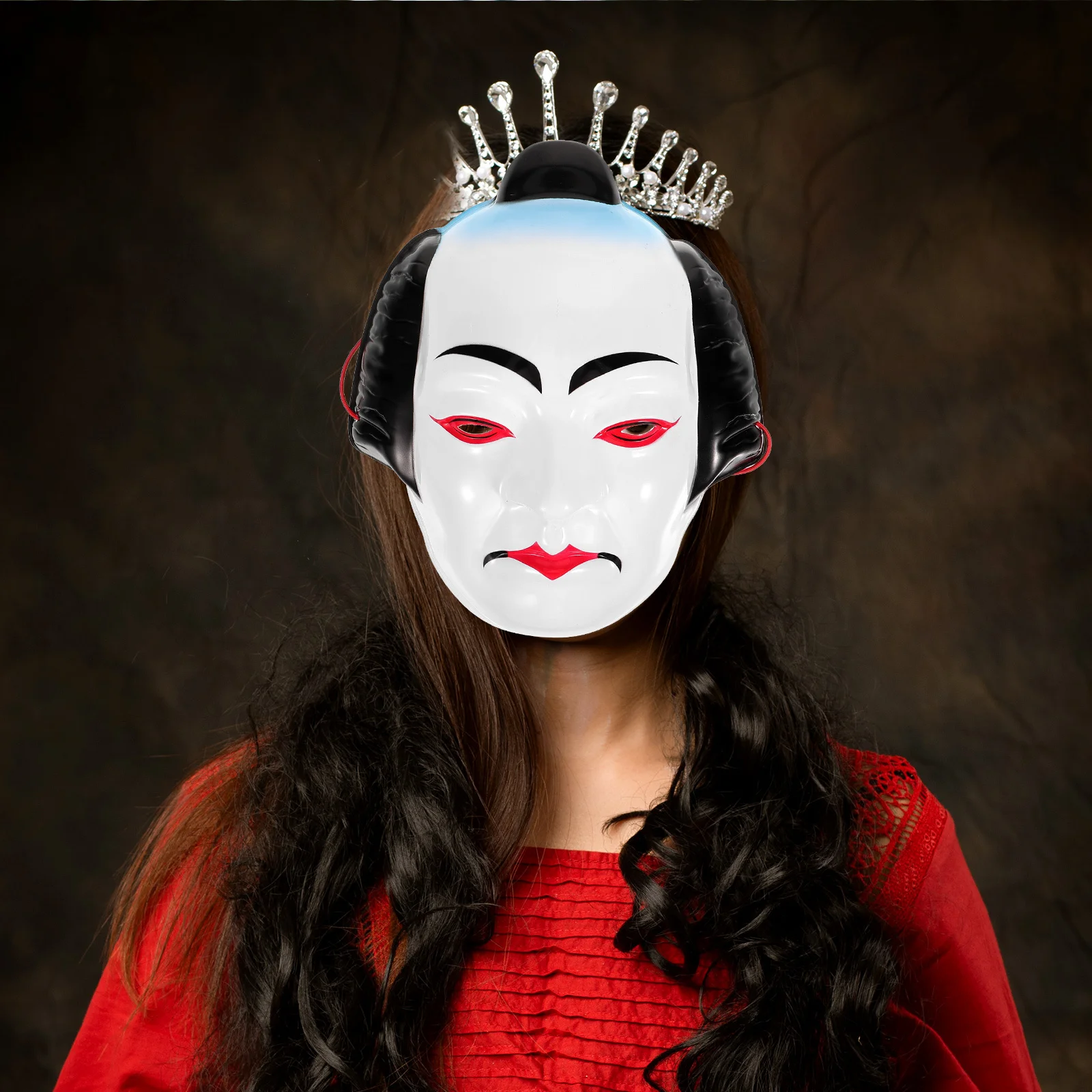 

Japanese Cosplay Mask Traditional Theater Design Reusable Party Prop Stage Performance Accessory